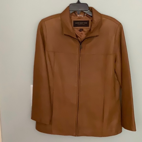 MARC NEW YORK ANDREW MARC LEATHER JACKET CAMEL COLOR - Picture 1 of 8